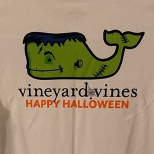 Boys Halloween Frankenstein Vineyard Vines long sleeve pocket tshirt.